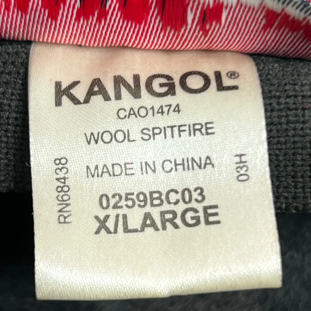 Kangol Wool Spitfire Cap Charcoal Gray Newsboy Hat XL See Photos
